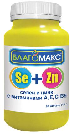 картинка Благомакс селен и цинк с витаминами А,Е,С,В6 капс 0,4г №90
