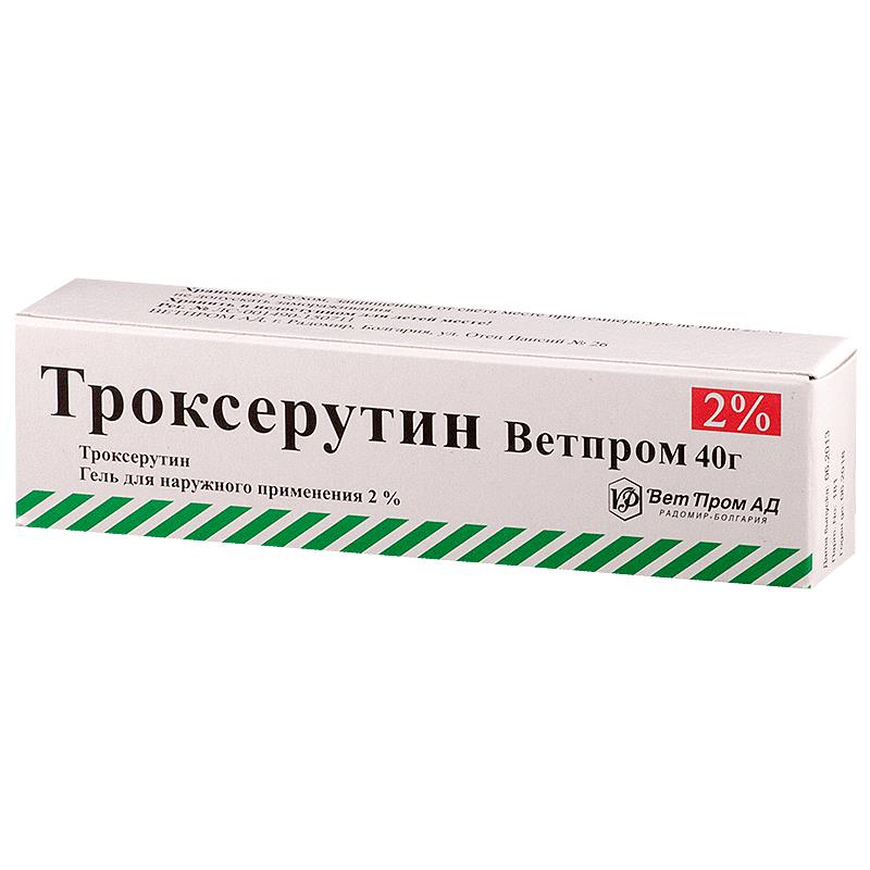 картинка Троксерутин Ветпром гель д/наружн. прим. 2% 40г №1