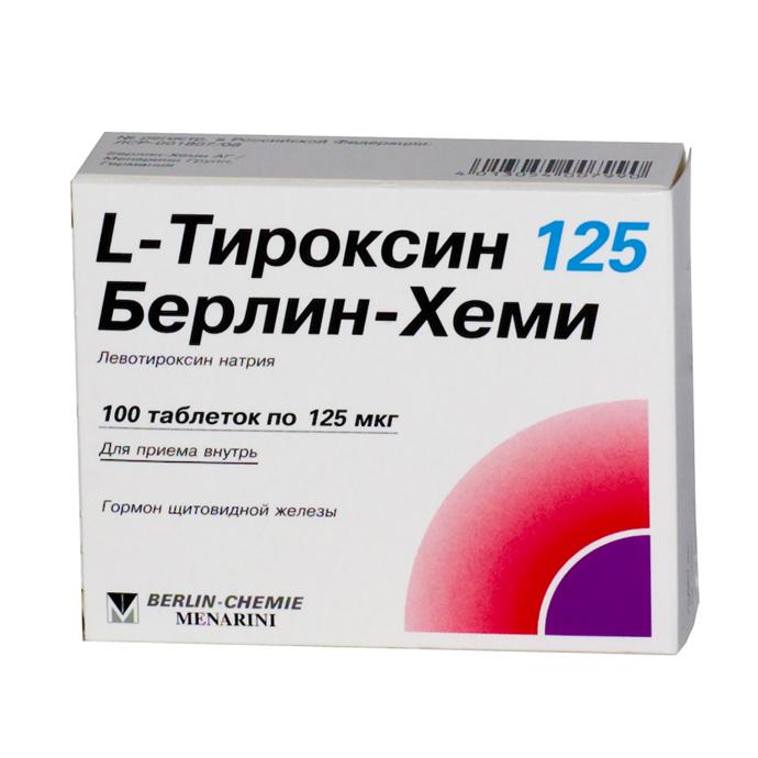 картинка L-Тироксин 125 Берлин-Хеми таб. 125мкг №100