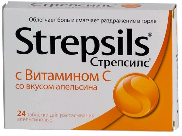 картинка Стрепсилс с витамином С таб. д/рассас №24  (апельсин)